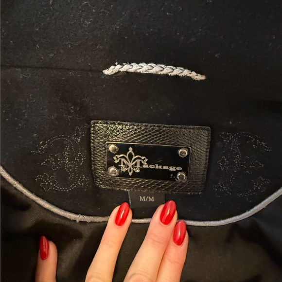 Mackage Women’s Wool Coat – Black, Size Medium – Leather Trim & Detachable Hood - Picture 2 of 6